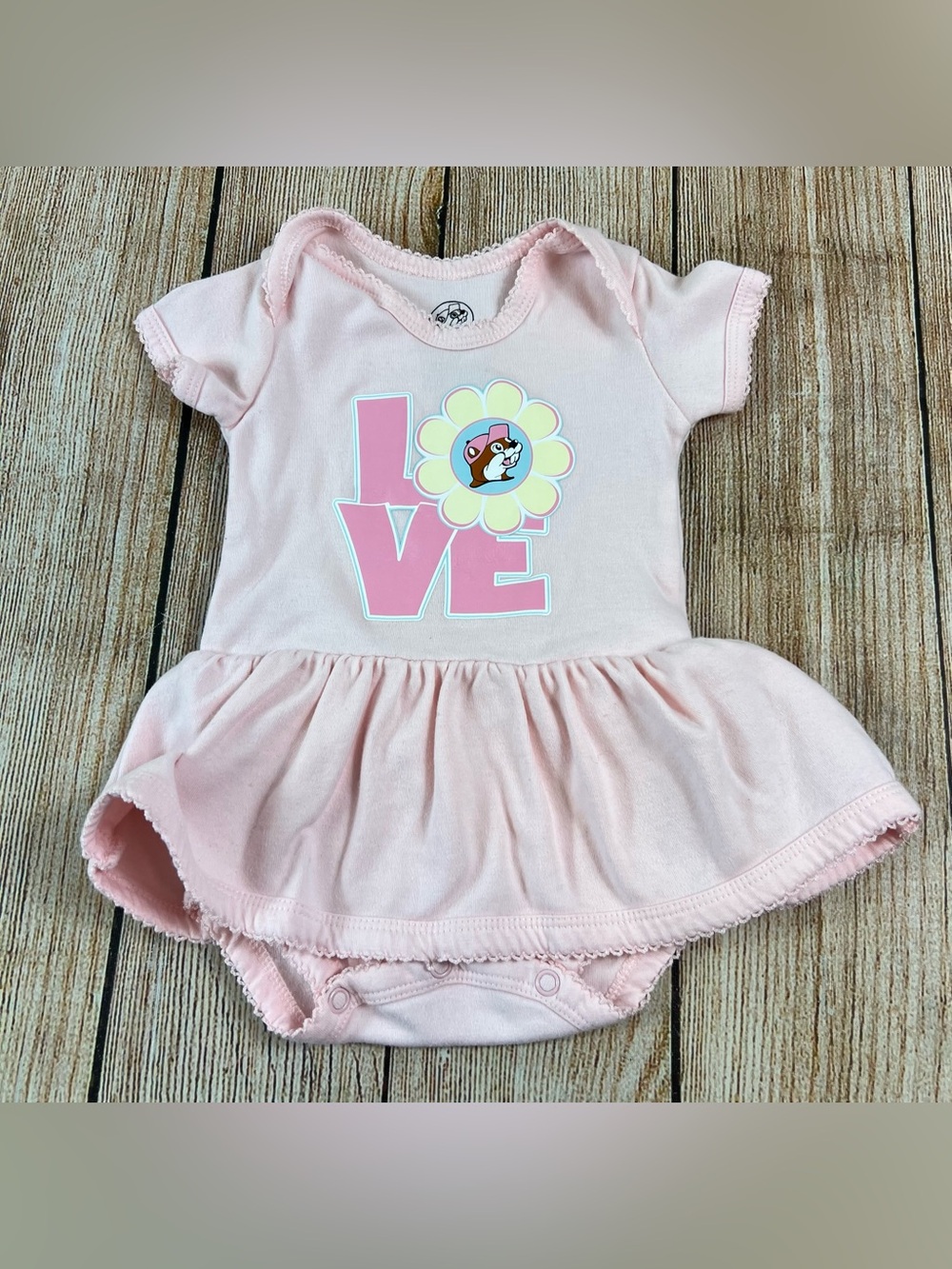 Buc-ee’s Beaver Love Pink Onesie Outfit Baby Size 3 Months